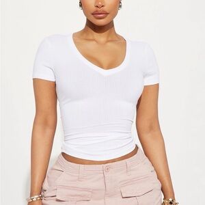 Fashion nova women’s fitted shirt 2 pack white and black